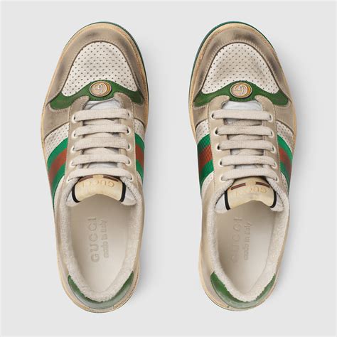 women's screener leather sneaker gucci|gucci screener leather sneakers.